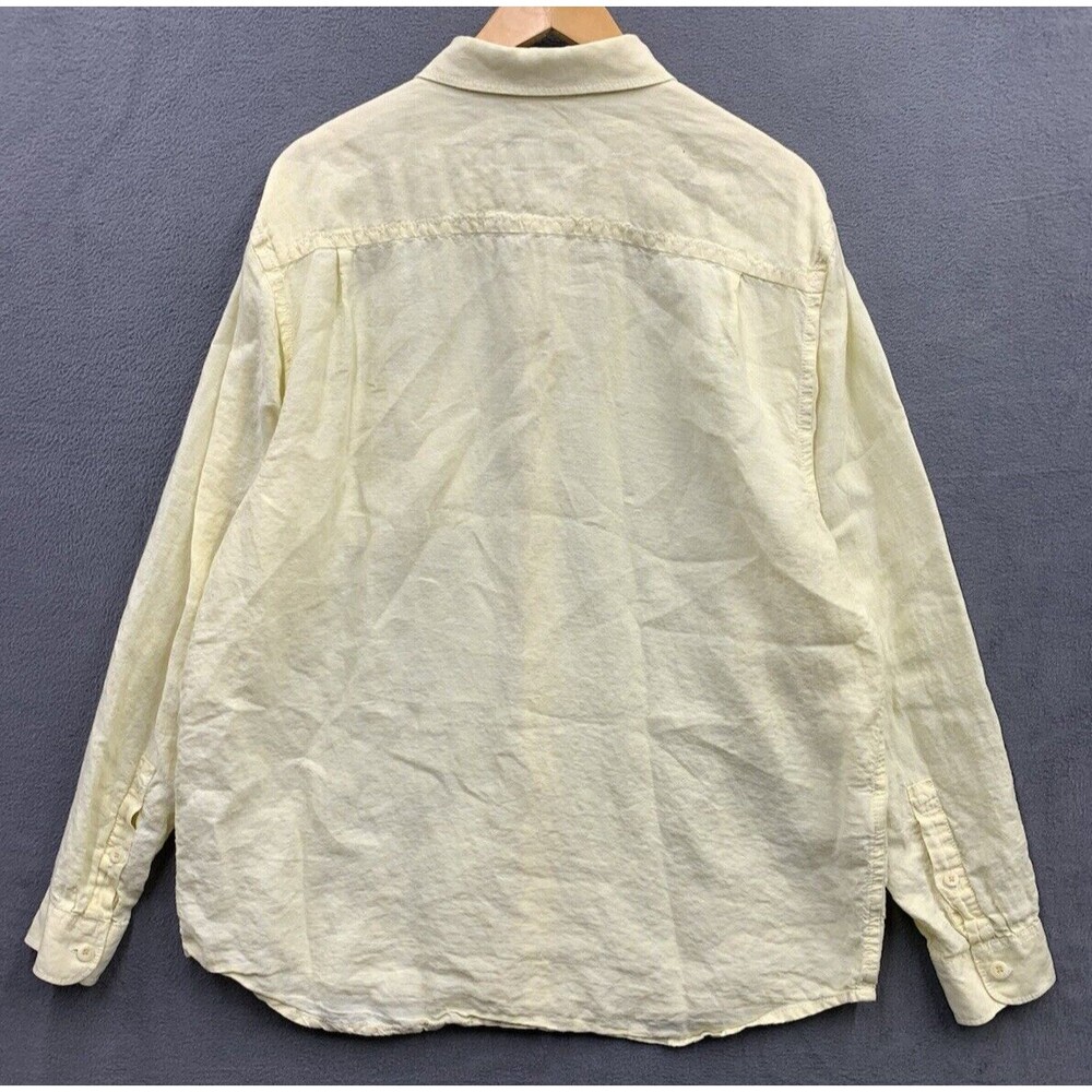 Tommy Bahama 100% Linen Button Up Shirt Men's Size XL Yellow Relax Long Sleeve - Picture 4 of 16